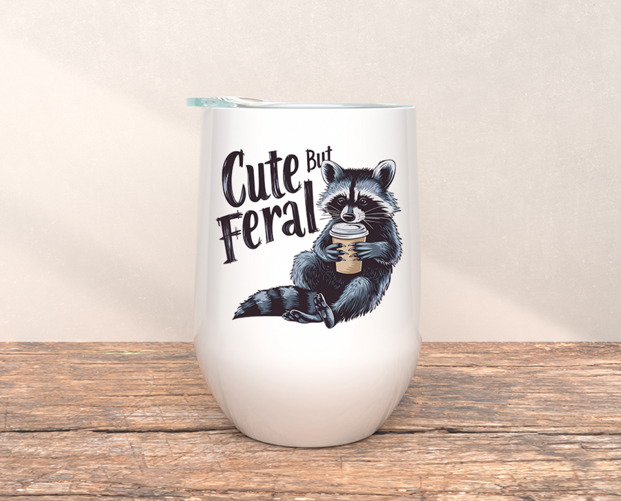 Cute But Feral Wine Tumbler