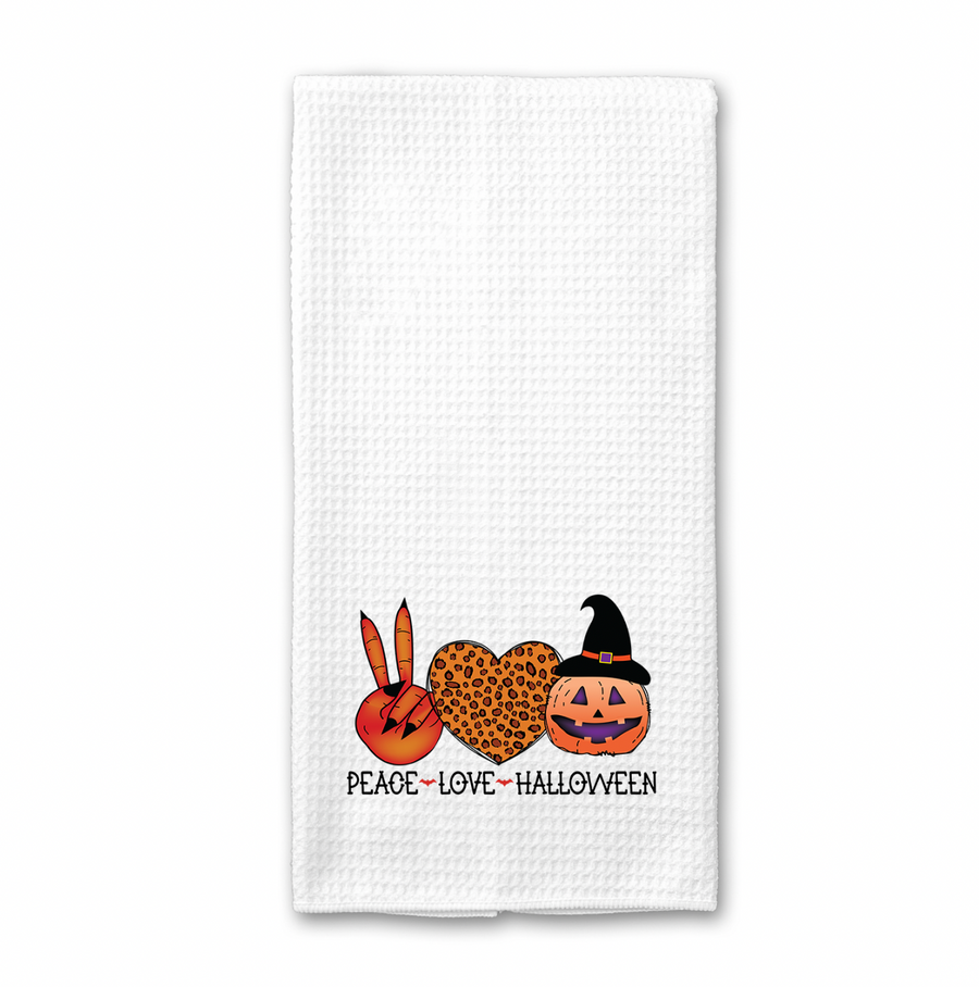 Peace Love Halloween Kitchen Towel