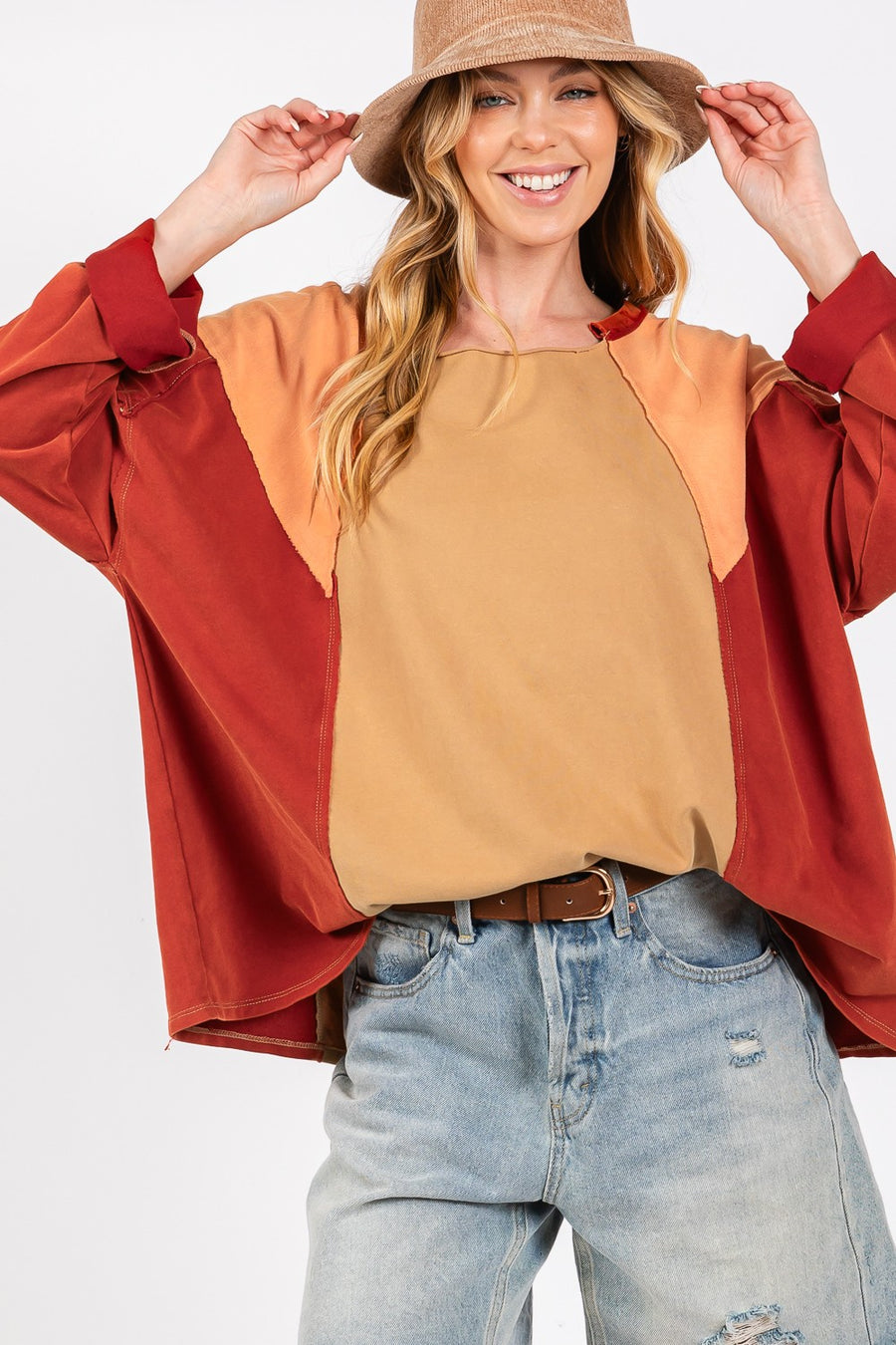 SAGE + FIG Mineral Wash Color Block Top