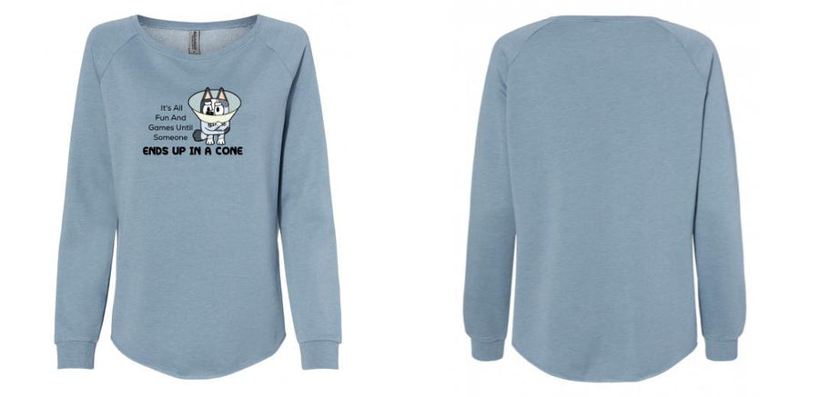 Women's California Wave Wash Crewneck Sweatshirt - Design Your Own