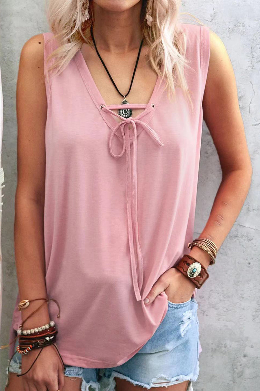 Tied V-Neck Tank