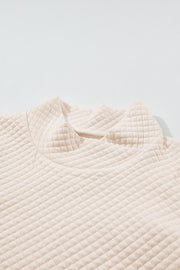 Textured Turtleneck Long Sleeve Sweatshirt