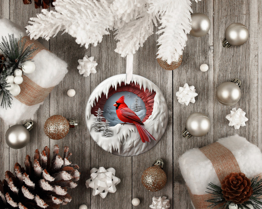 3D Red Cardinal Ornament