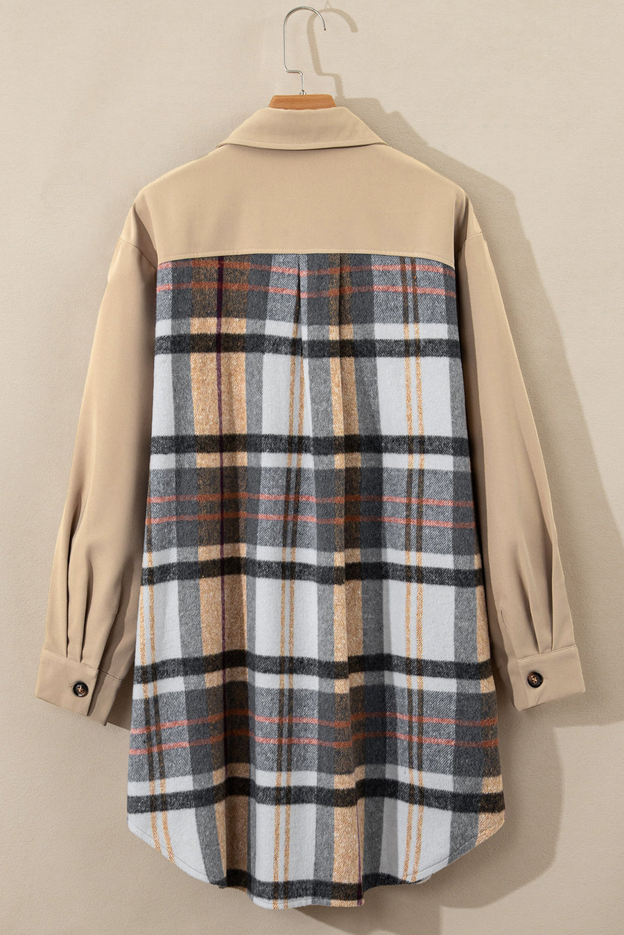 Pocketed Plaid Long Sleeve Mini Shirt Dress