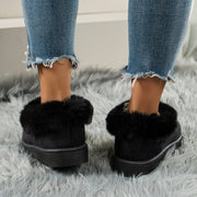 Thermal Fuzzy Tied Round Toe Boots