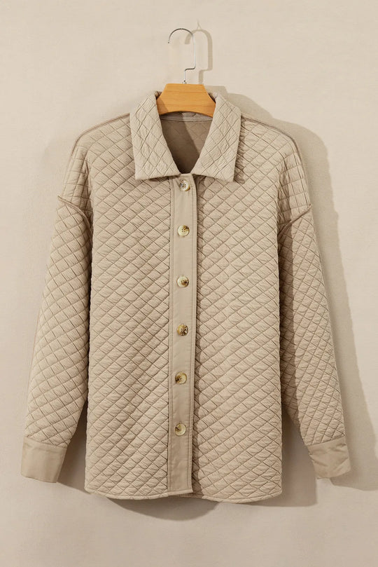 Button Down Collared Neck Long Sleeve Jacket