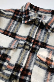 Pocketed Plaid Long Sleeve Coat