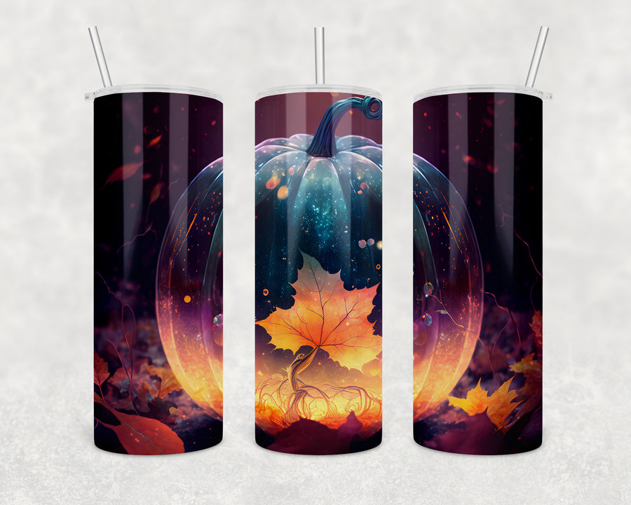 Autumn Pumpkin Looking Glass 20oz Skinny Tumbler