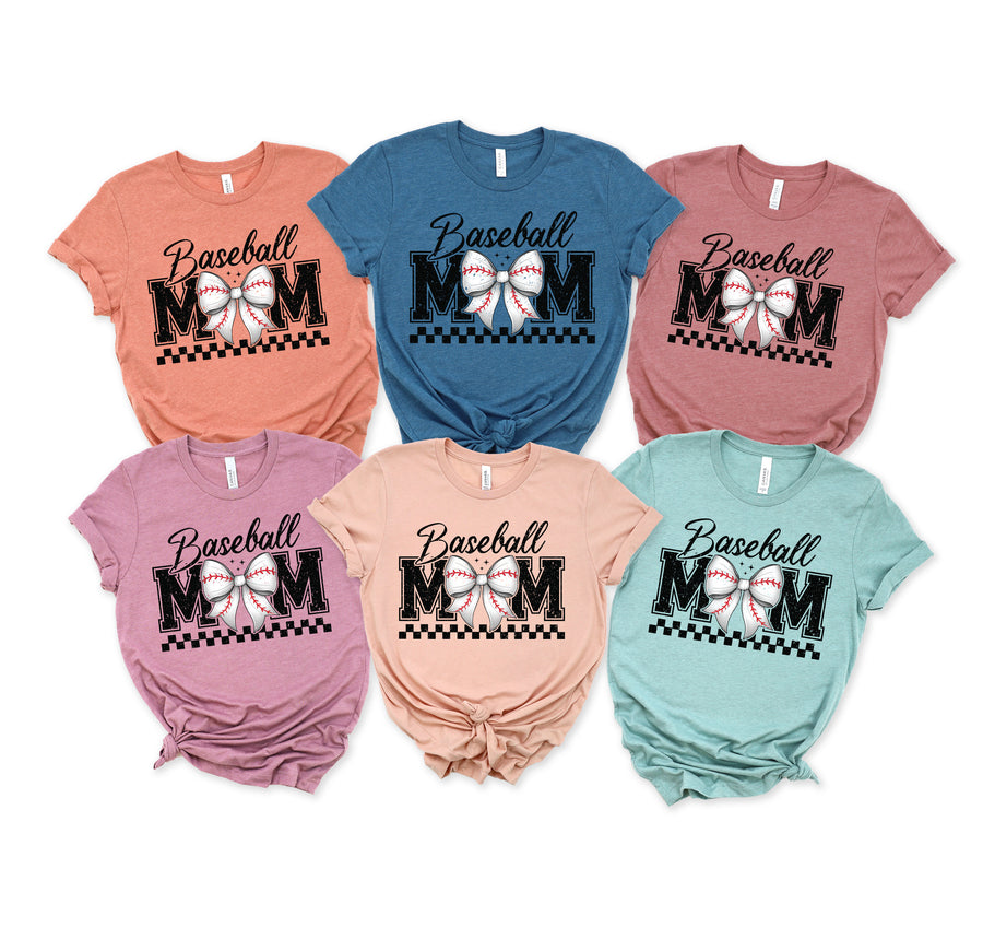 Baseball Mom Coquette Bow Unisex T-shirt