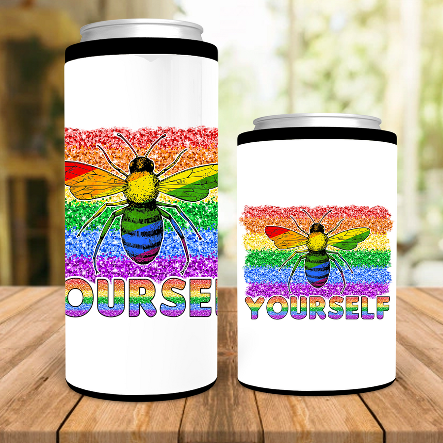 Bee Yourself Rainbow Can Cooler