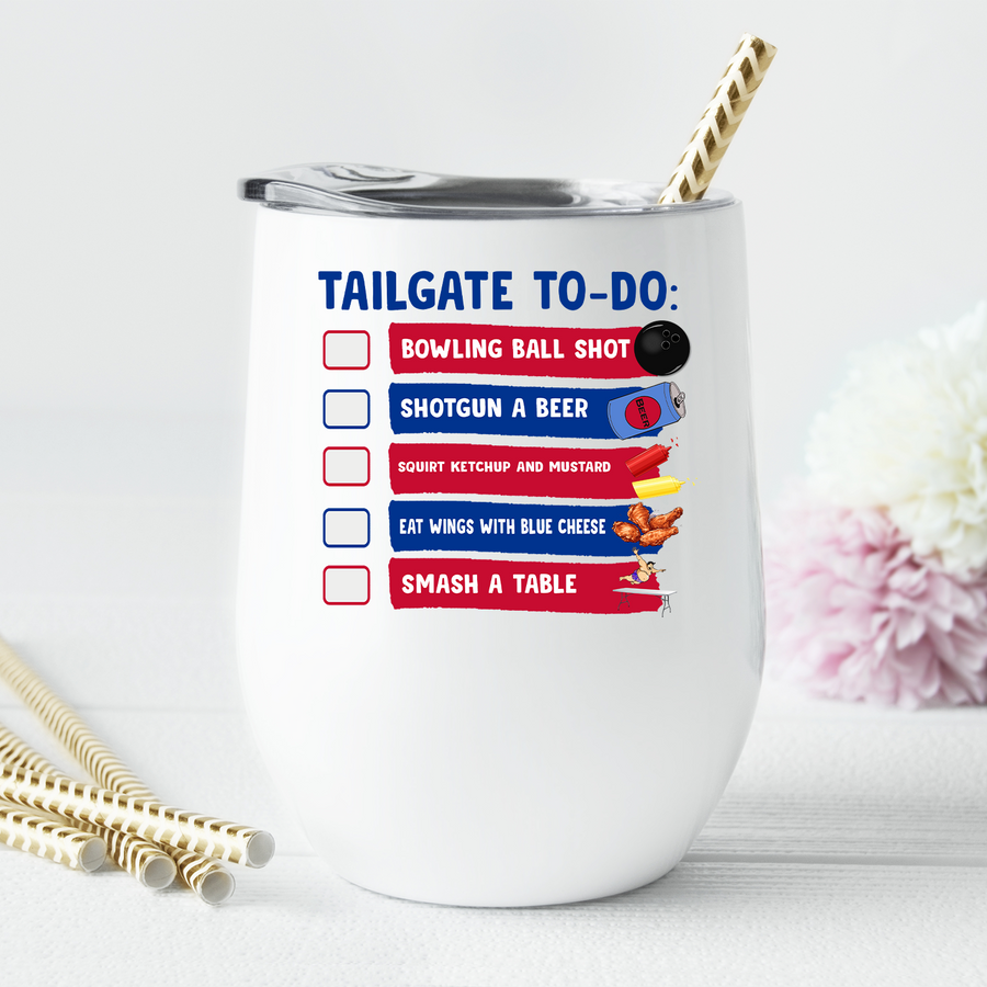 Buffalo Tailgate To Do List Wine Tumbler