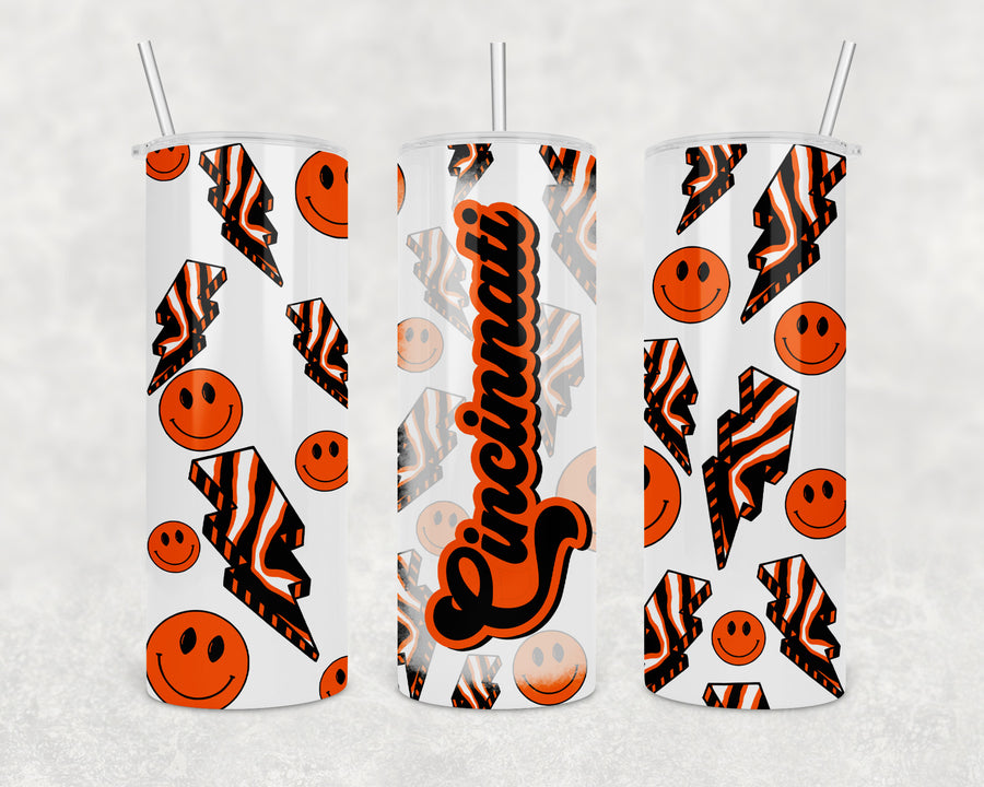 Cincinnati Zubaz Lightening Bolt 20oz Skinny Tumbler