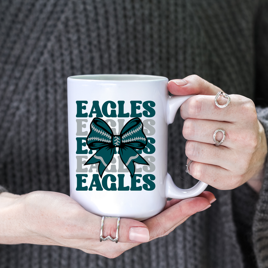 Eagles Football Bow 15oz Mug