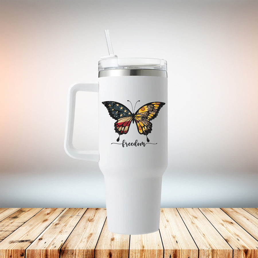 Freedom Butterfly 40oz Travel Mug