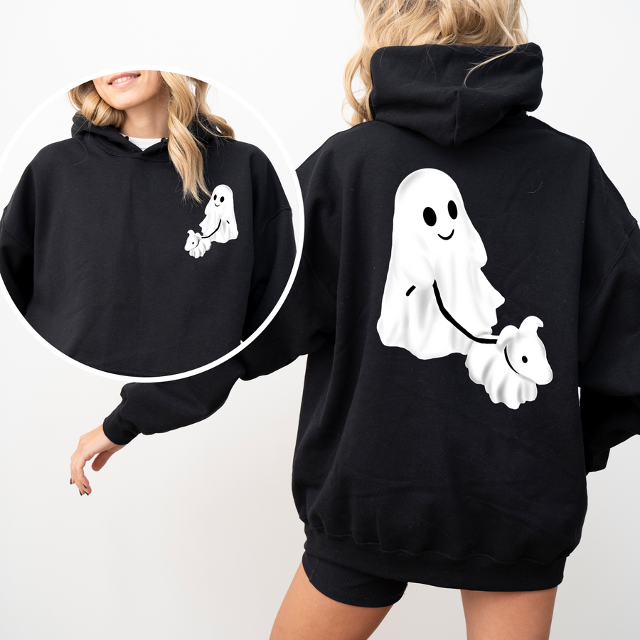 Ghost Dog - Front Left Pocket and Back Print Unisex Heavy Blend Hoodie