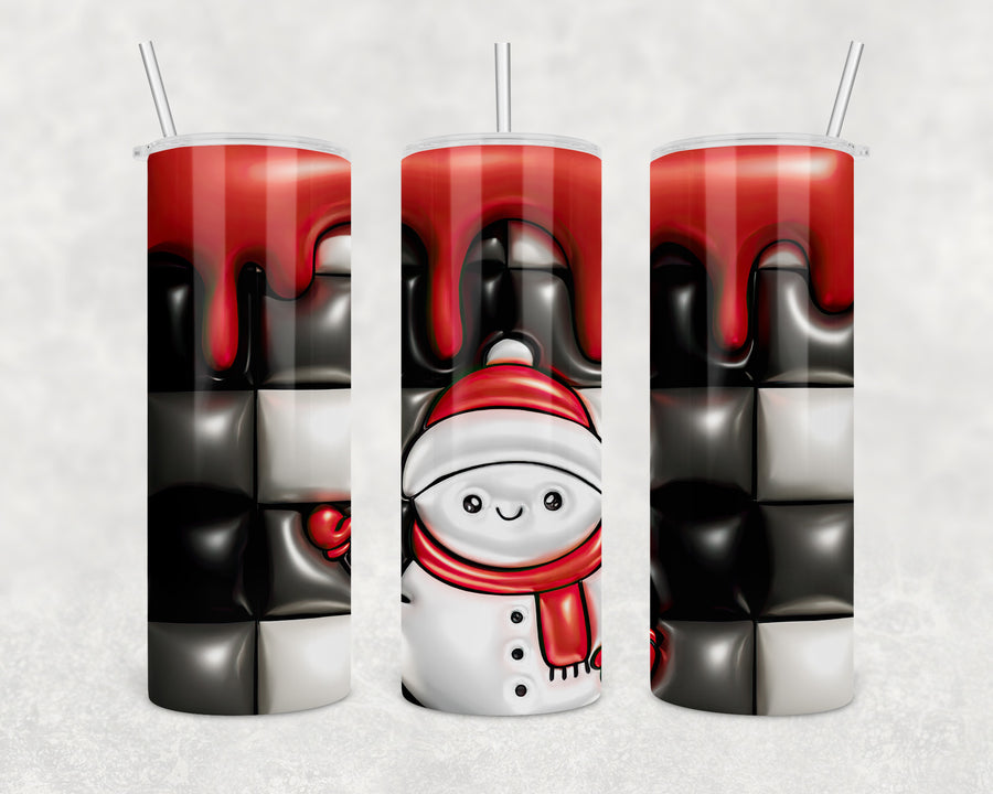 Inflated Effect Snowman 20oz Skinny Tumbler