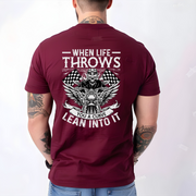 Lean Into It Biker - Back Print - Unisex T-shirt