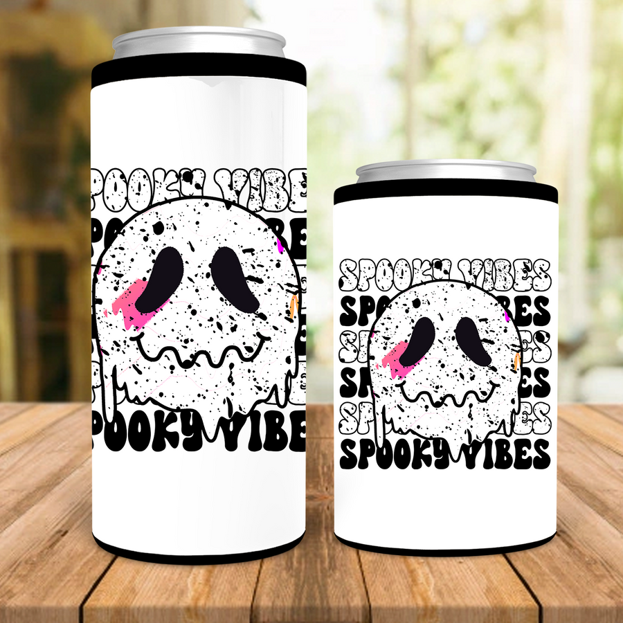 Melted Face Spooky Vibes Can Cooler