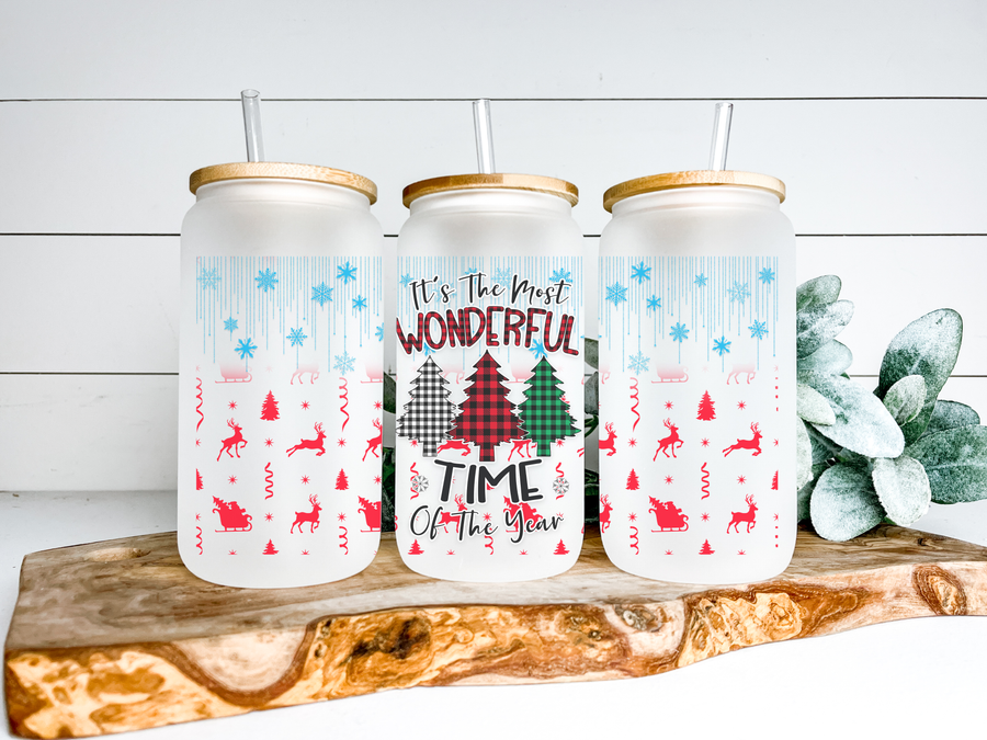 Most Wonderful Time of the Year Glass Can Tumbler