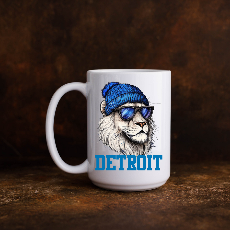 Detroit Beanie Lion 15oz Mug