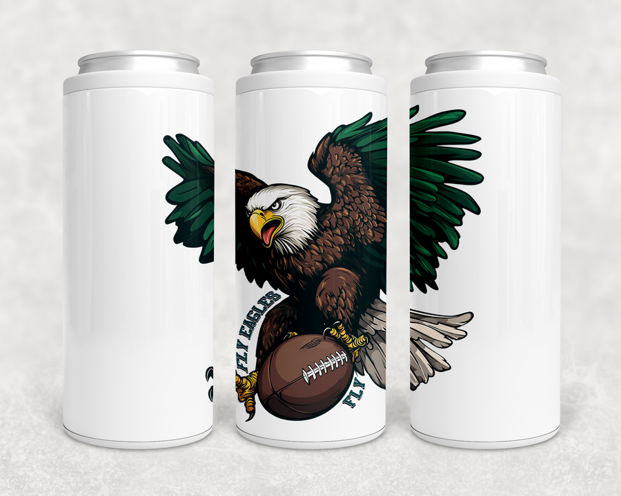 Fly Eagles Cartoon Football Can Cooler