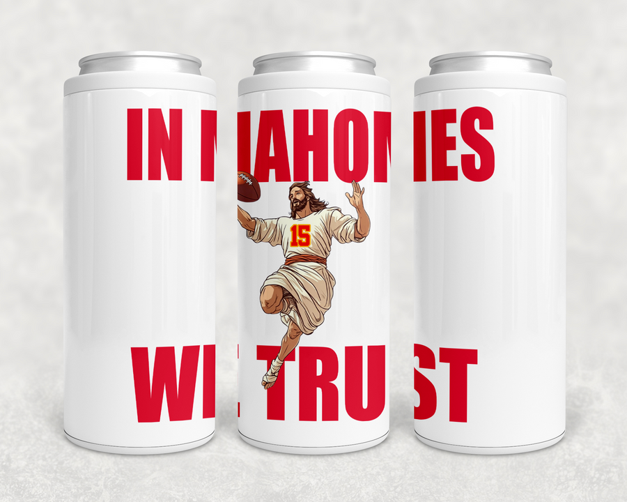 In Mahomes We Trust Kansas City Jesus Can Cooler