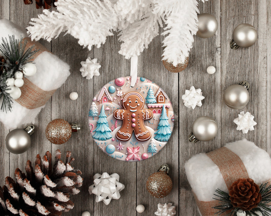 Pastel Gingerbread Man Ornament