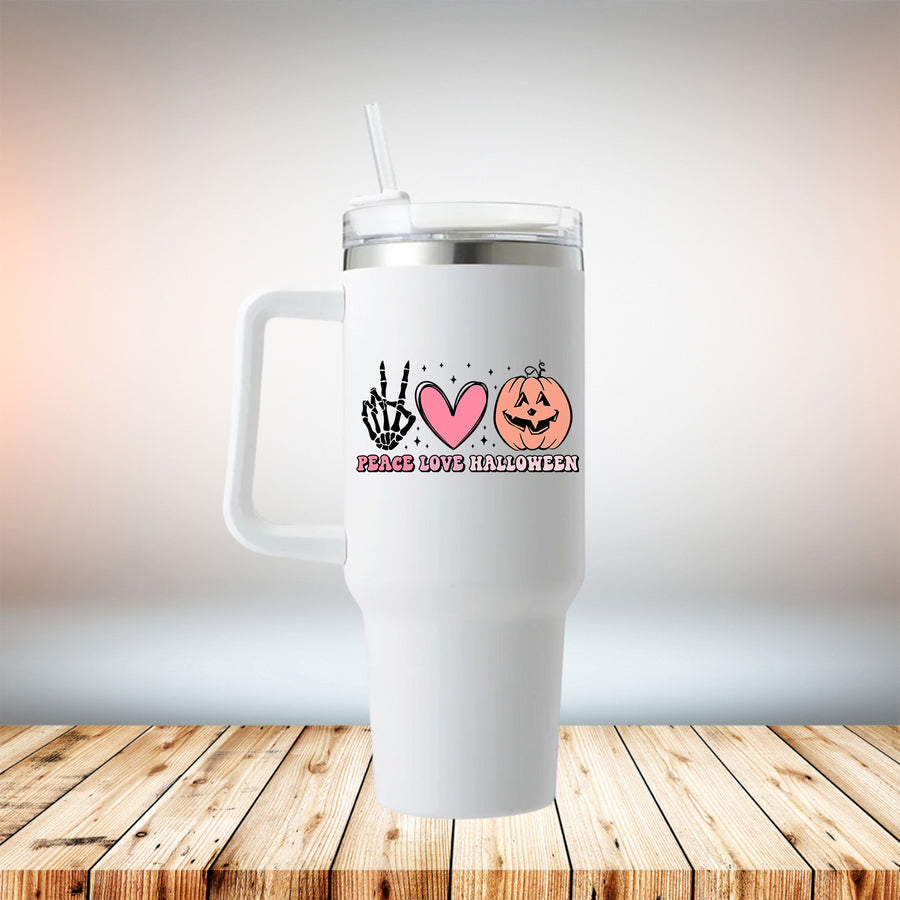 Peace Love Halloween 40oz Travel Mug