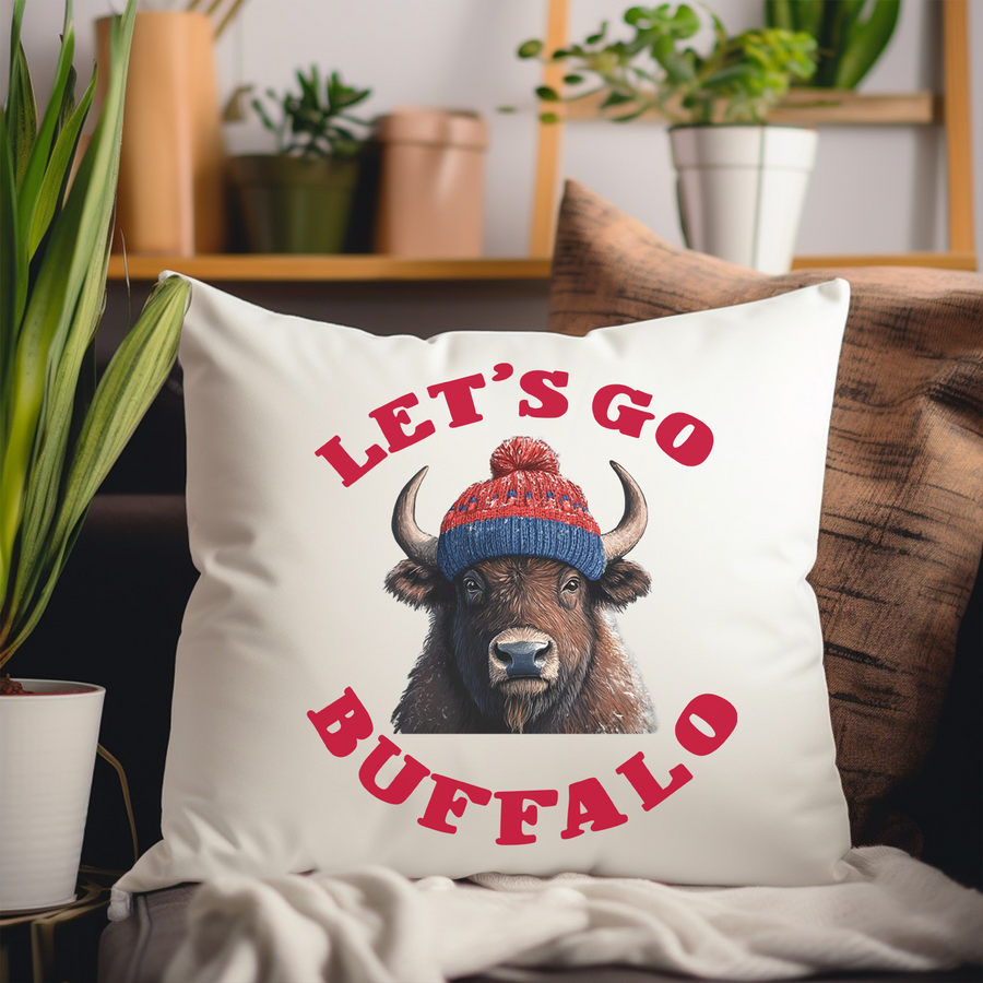 Buffalo In a Beanie Pillow Case Cover