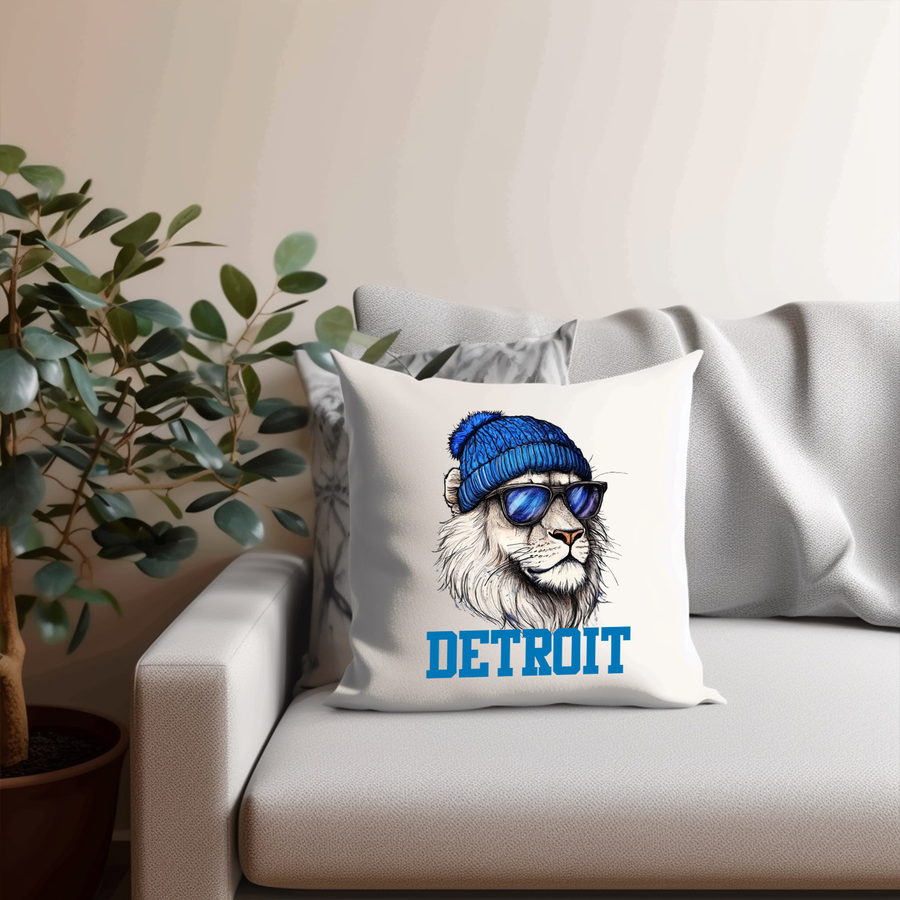 Detroit Beanie Lion Pillow Case