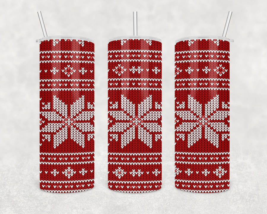 Red Ugly Sweater 20oz Skinny Tumbler