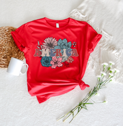 Vintage America Flowers Unisex T-shirt