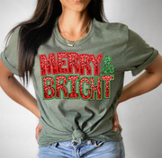 Merry and Bright Faux Sequin Unisex T-shirt