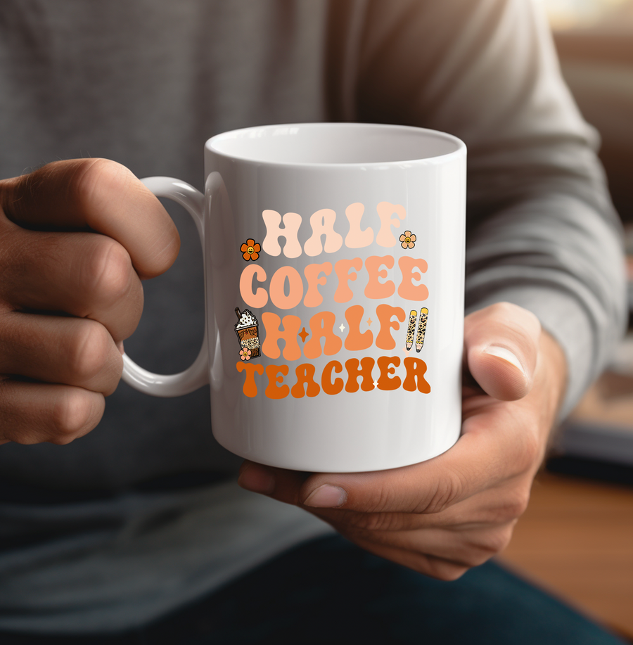 Half Coffee Half Teacher 15oz Mug