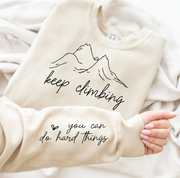 You Can Do Hard Things Heavy Blend Sweatshirt (Front and Sleeve)