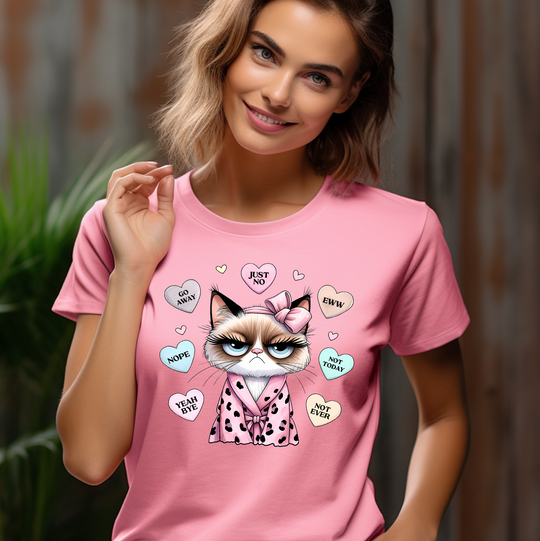 Angry Valentine Cat Unisex T-shirt