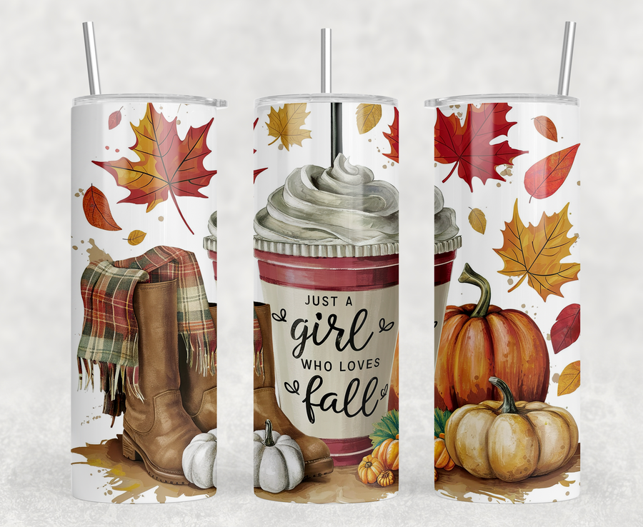 Just a Girl Who Loves Fall 20oz Skinny Tumbler