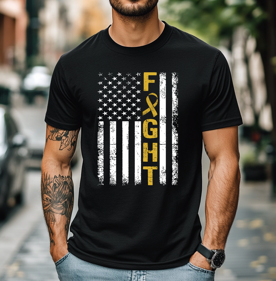 Childhood Cancer Fight Flag T-shirt