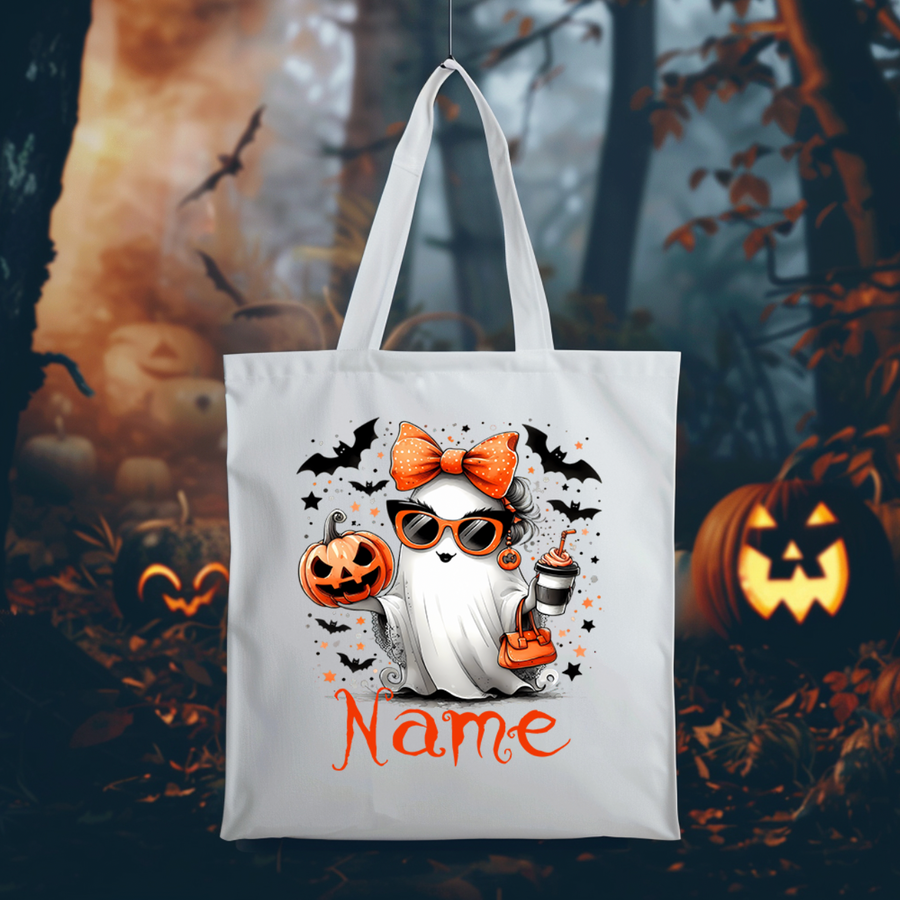 Custom Bougie Ghost Halloween Tote Bag