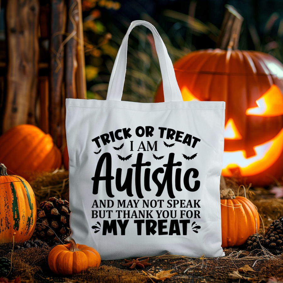 Autistic Trick or Treat Halloween Tote Bag