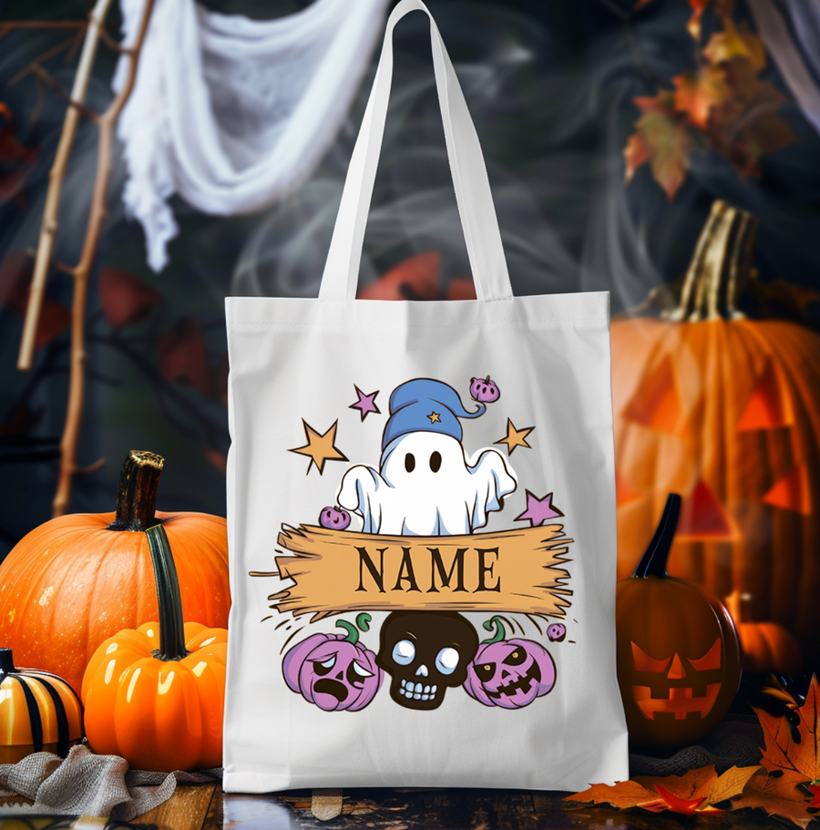 Custom Cute Ghost  Halloween Tote Bag