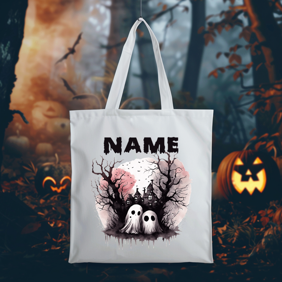 Custom haunted House Halloween Tote Bag