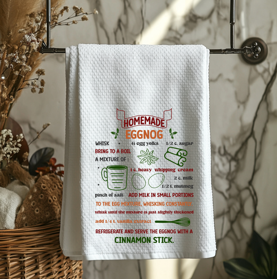 Eggnog Recipe Kitchen Towel