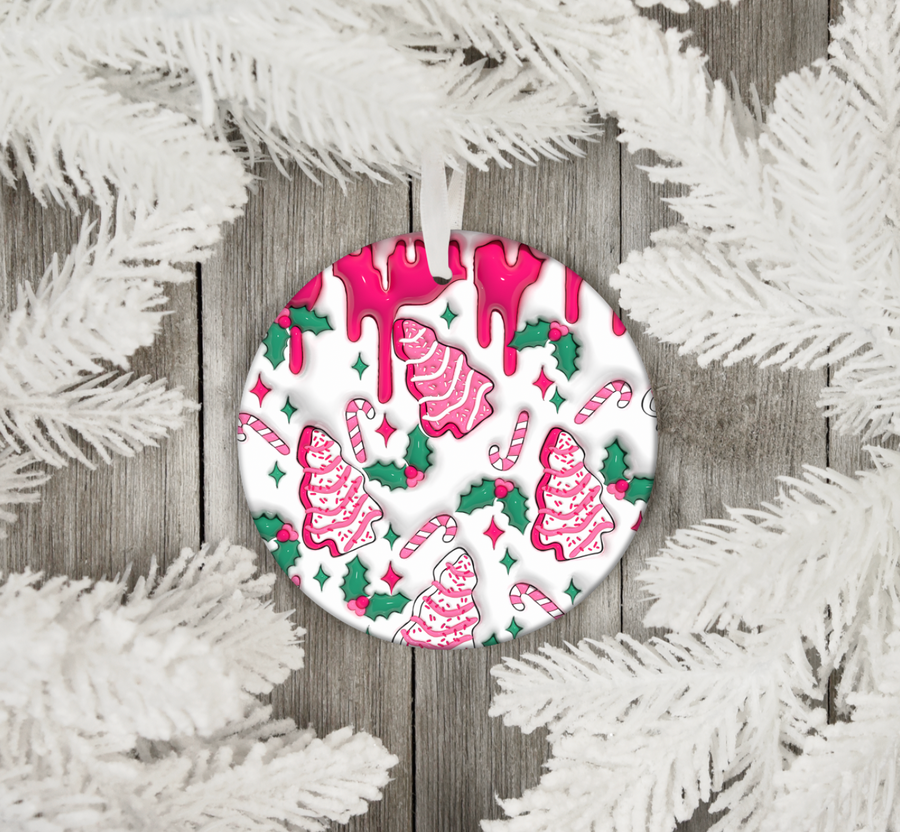 Pink Christmas Tree Ornament