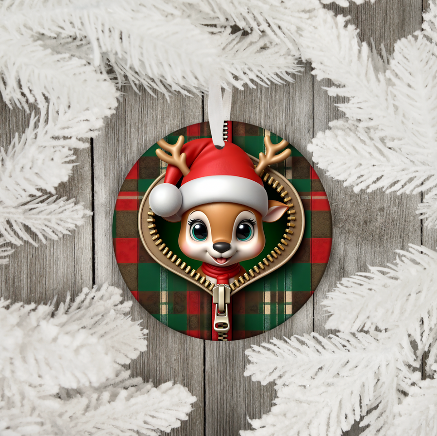 Plaid Reindeer Ornament (Copy)