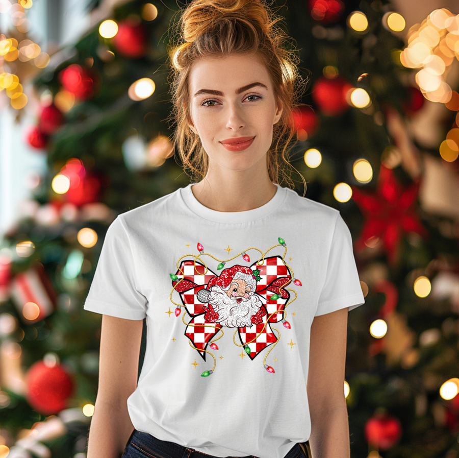 Retro Santa Bow Unisex T-shirt