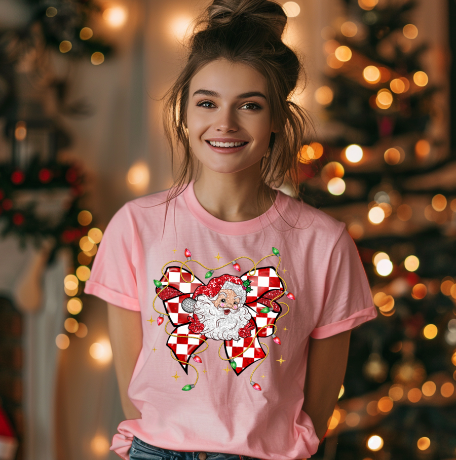 Retro Santa Bow Unisex T-shirt