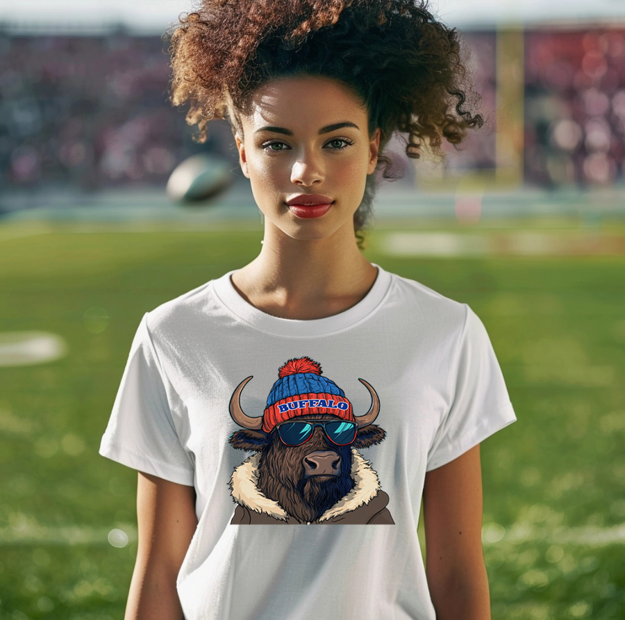 Buffalo In a Beanie Unisex T-shirt