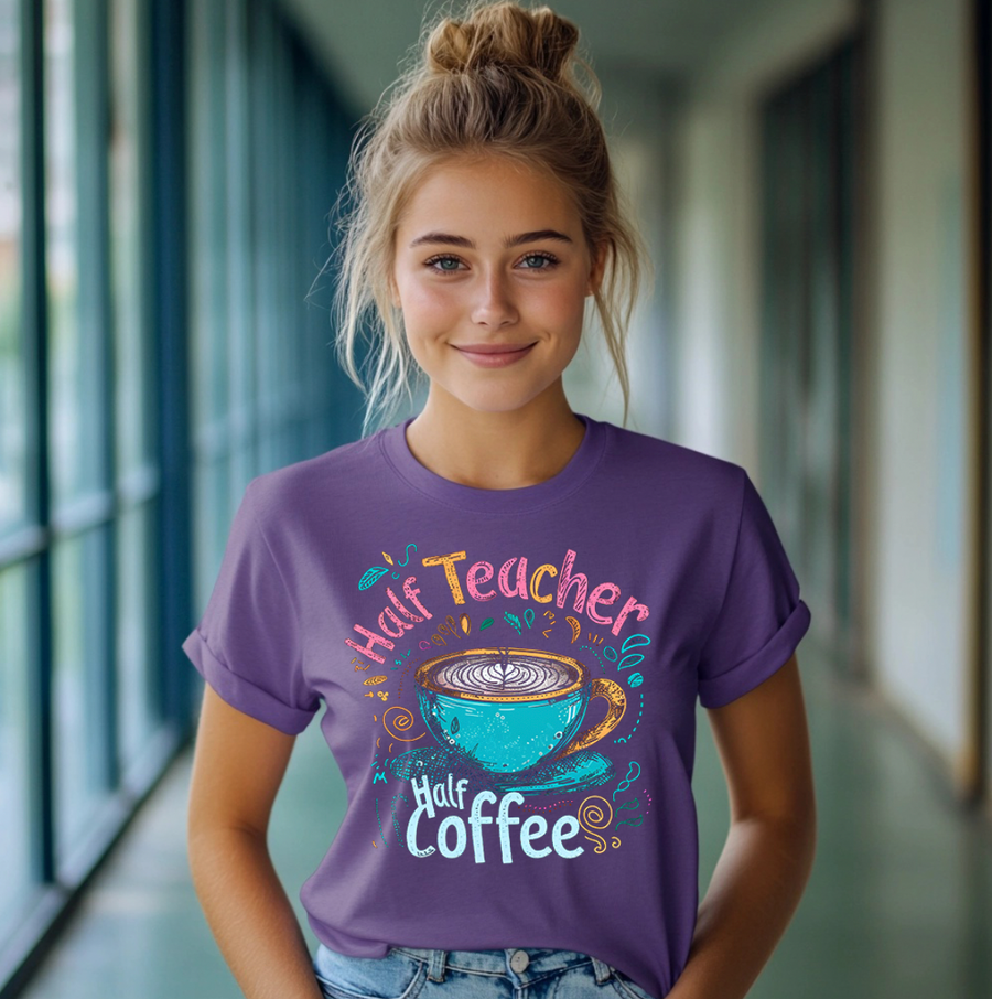 Half Teacher Half Coffee Unisex T-shirt