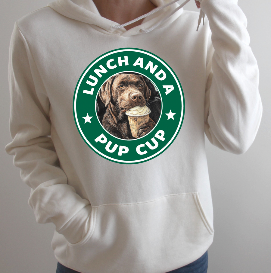 Lunch and a Pup Cup Fleece Hoodie